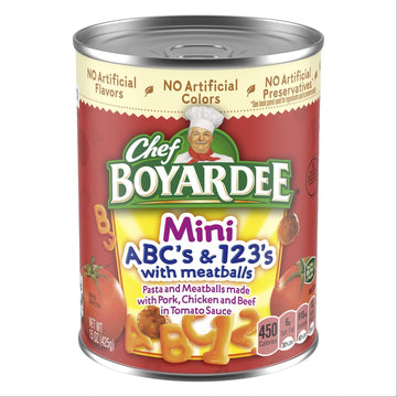 Chef Boyardee Mini-Bites ABC's & 123's with Meatballs, 15 Oz, 1 Count