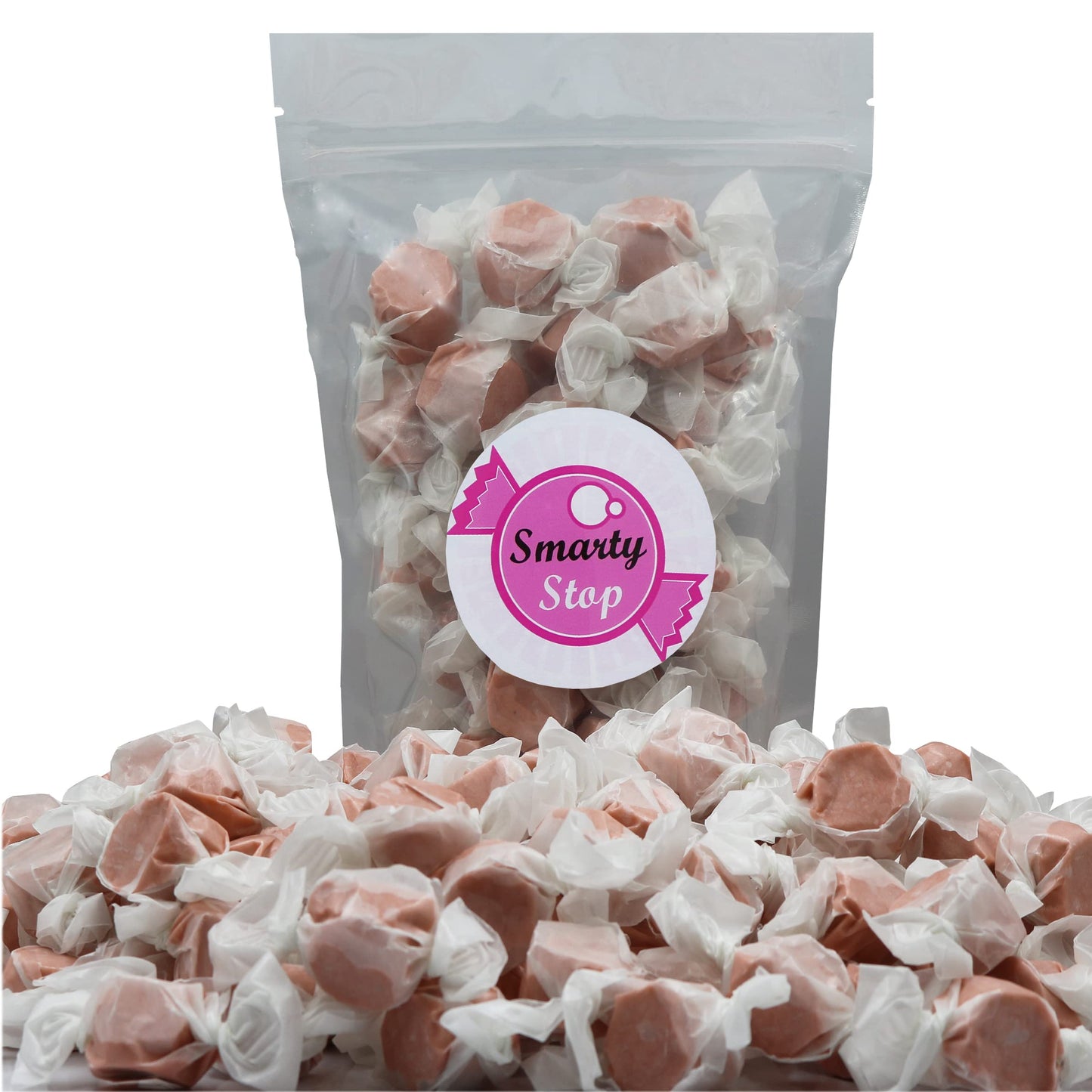 Gourmet Soft And Chewy Salt Water Taffy Candies - Individually Wrapped - Bulk Bags (Caramel, 2 Pound (Pack Of 1))