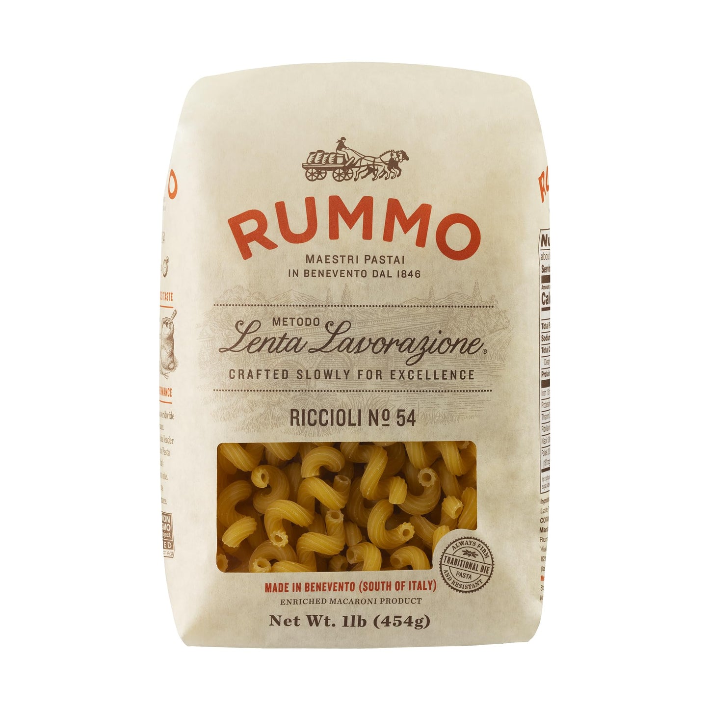 Rummo Pasta N.54 - Cavatappi Corkscrew Noodles, Dry Durum Wheat Spiral Pasta, Imported from Italy - 16 Ounce (Pack of 5)