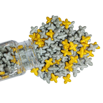 EPHVODI Cross Sprinkles Gold Silver Sprinkles for Cake Decorating Edible Cross for Cake, Cupcake, Cookies, Ice Cream, and Baking