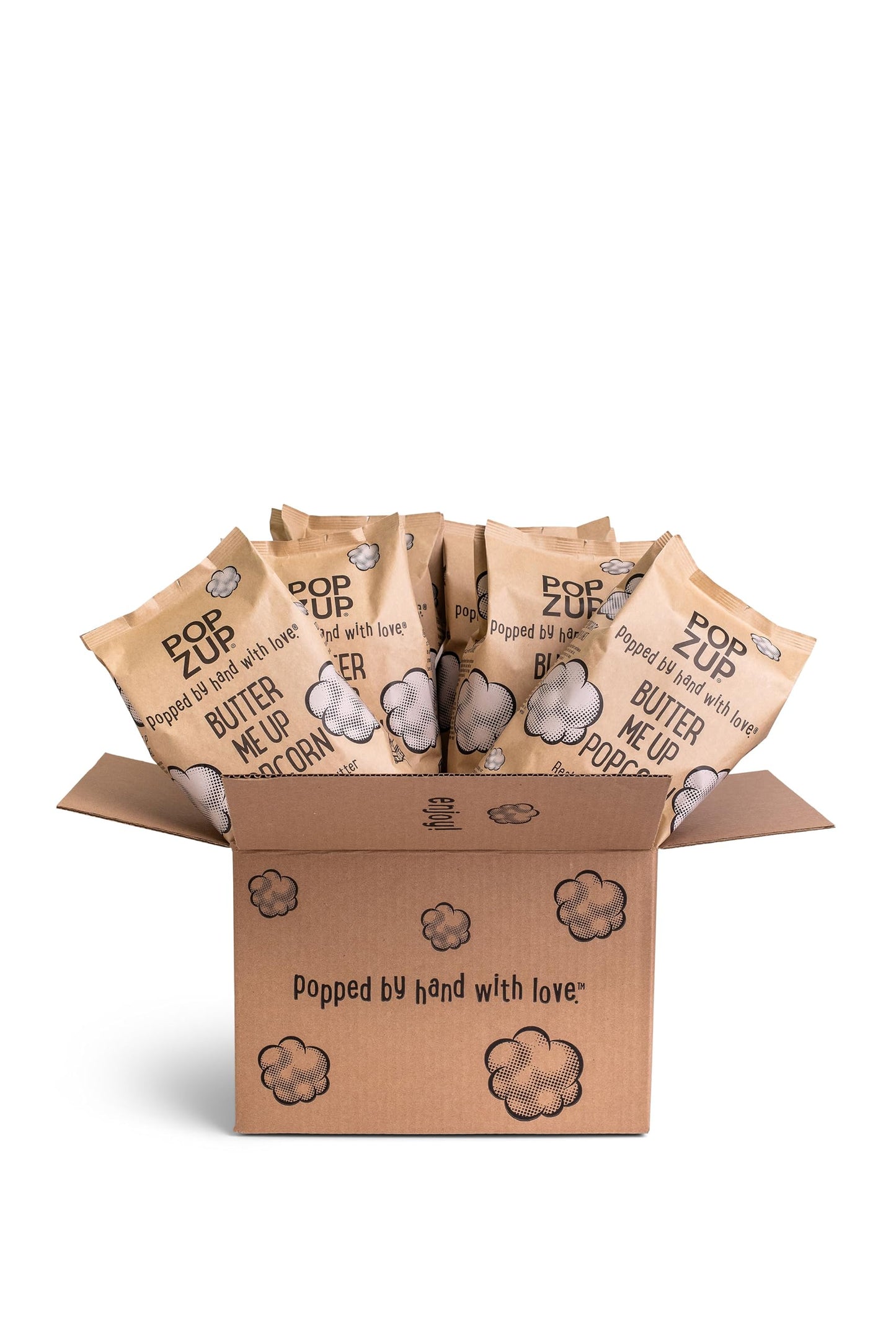 Popzup Popcorn - Popped & Seasoned by Hand with Pure and Simple Ingredients, Gluten Free and non-GMO (Butter Me Up (6))