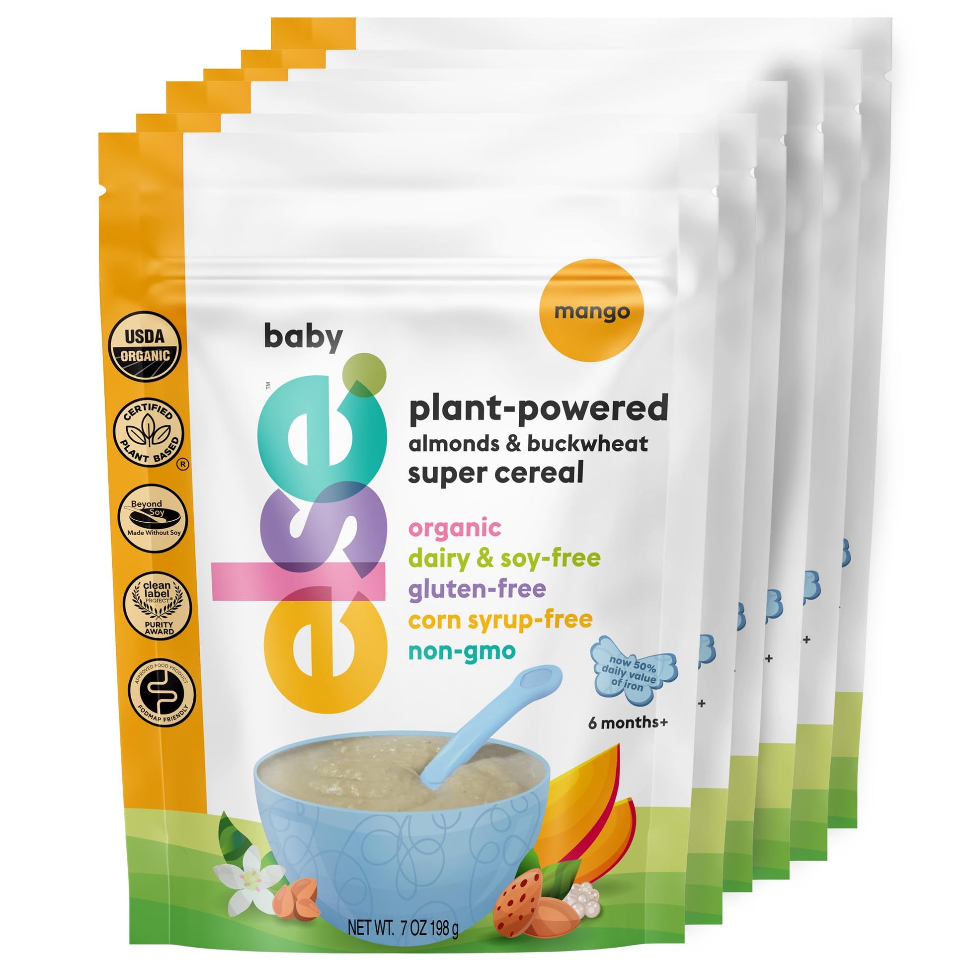 Else Nutrition Super Cereal For Babies 6 mo+, Made With Real Whole Plants for a Nutritionally Balanced meal, with gluten free ca