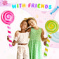 Poen 8 Pcs Large Inflatable Lollipop 29.53 Inch Candy Birthday Party Decorations Inflatable Giant Lollipop Prop Candy Shape Ball