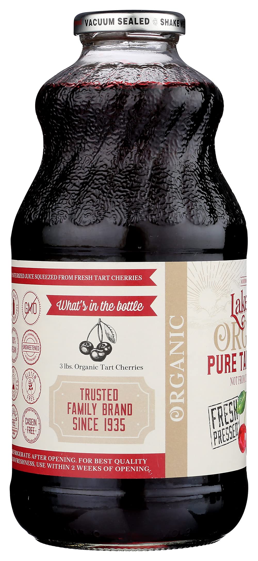 Lakewood Pure Tart Cherry, Fresh Pressed, (32 Fl Oz (Pack Of 6))