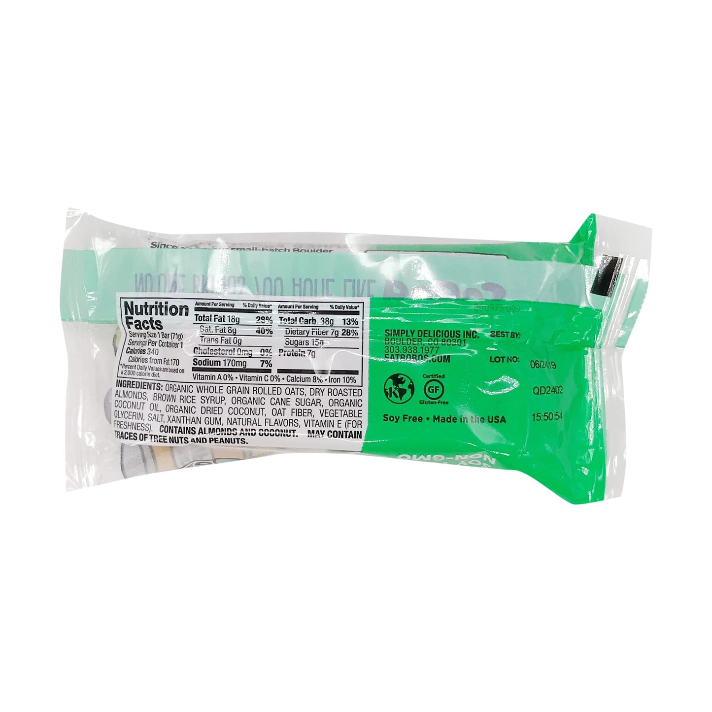 Bobos Oat Bars Bar Almond Filled Stuffed, 2.5 Oz