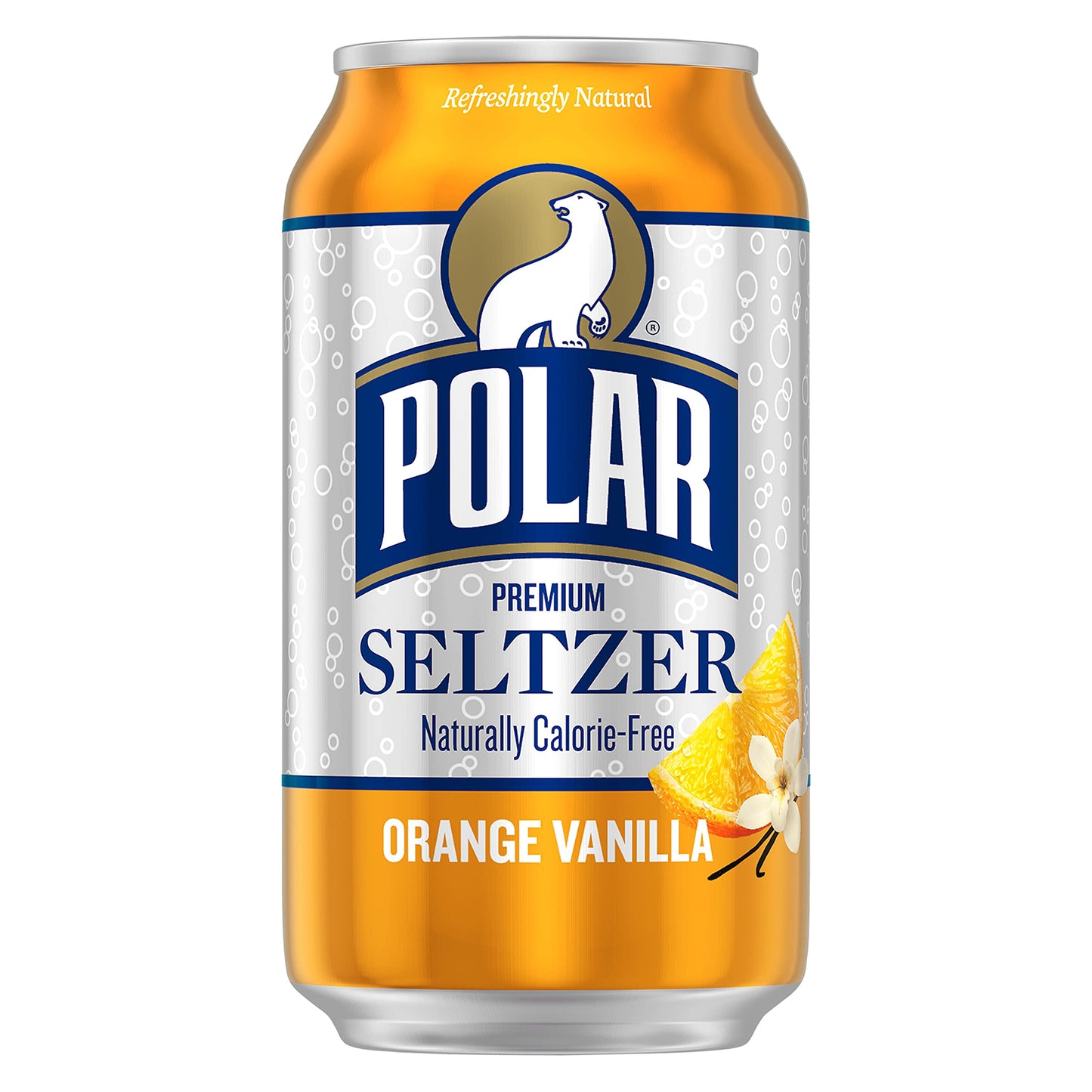 Polar Seltzer Water, Orange Vanilla, 12 fl oz Cans, 18 Pack, 216 Fl Oz Total - Refreshing Sparkling Beverage