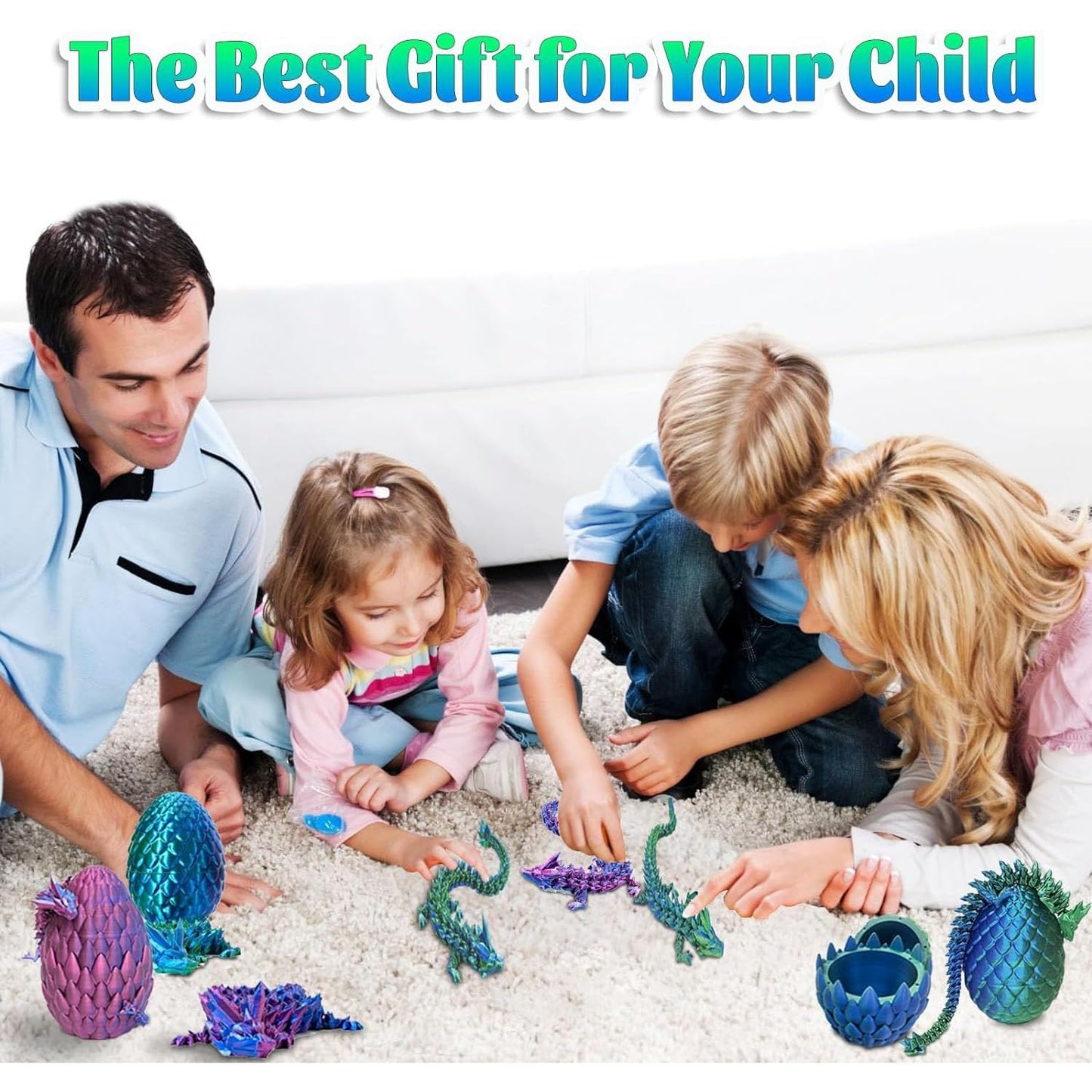 noxozoqm 3D Printed Easter Dragon Egg - Prefilled Basket Stuffers, Green+Purple, Model Huoothueryy-99