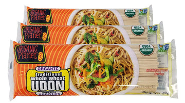 Organic Planet Whole Wheat Udon, Traditional Asian-Style Noodles, Non-GMO 8 oz (3 pack)