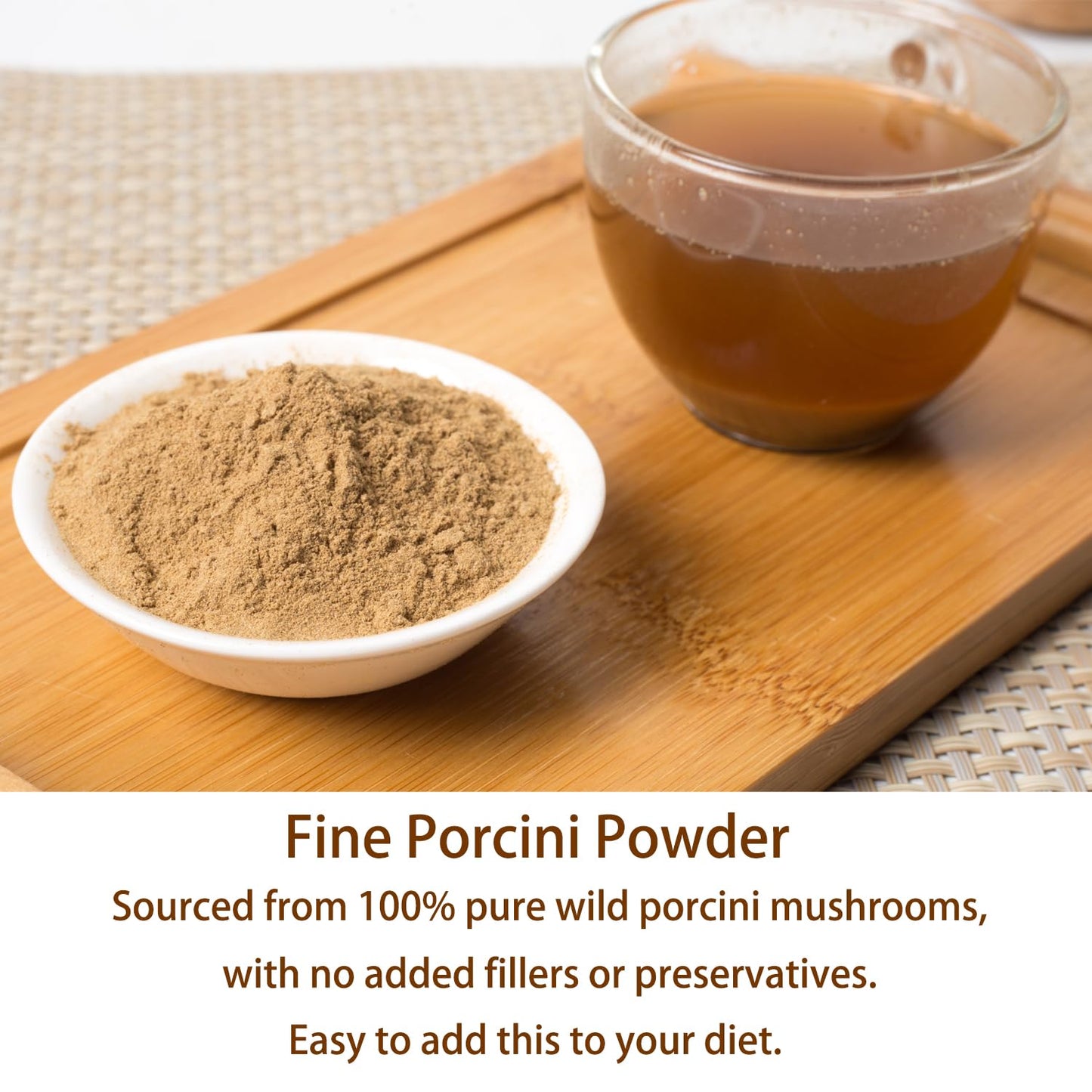 Vigorous Mountains Dried Porcini Mushroom Seasoning Powder For Cooking, Salt Free Beef Broth Powdered Sauce Add Instant Flavor And Depth To All Your Favorite Dishes 3 Oz