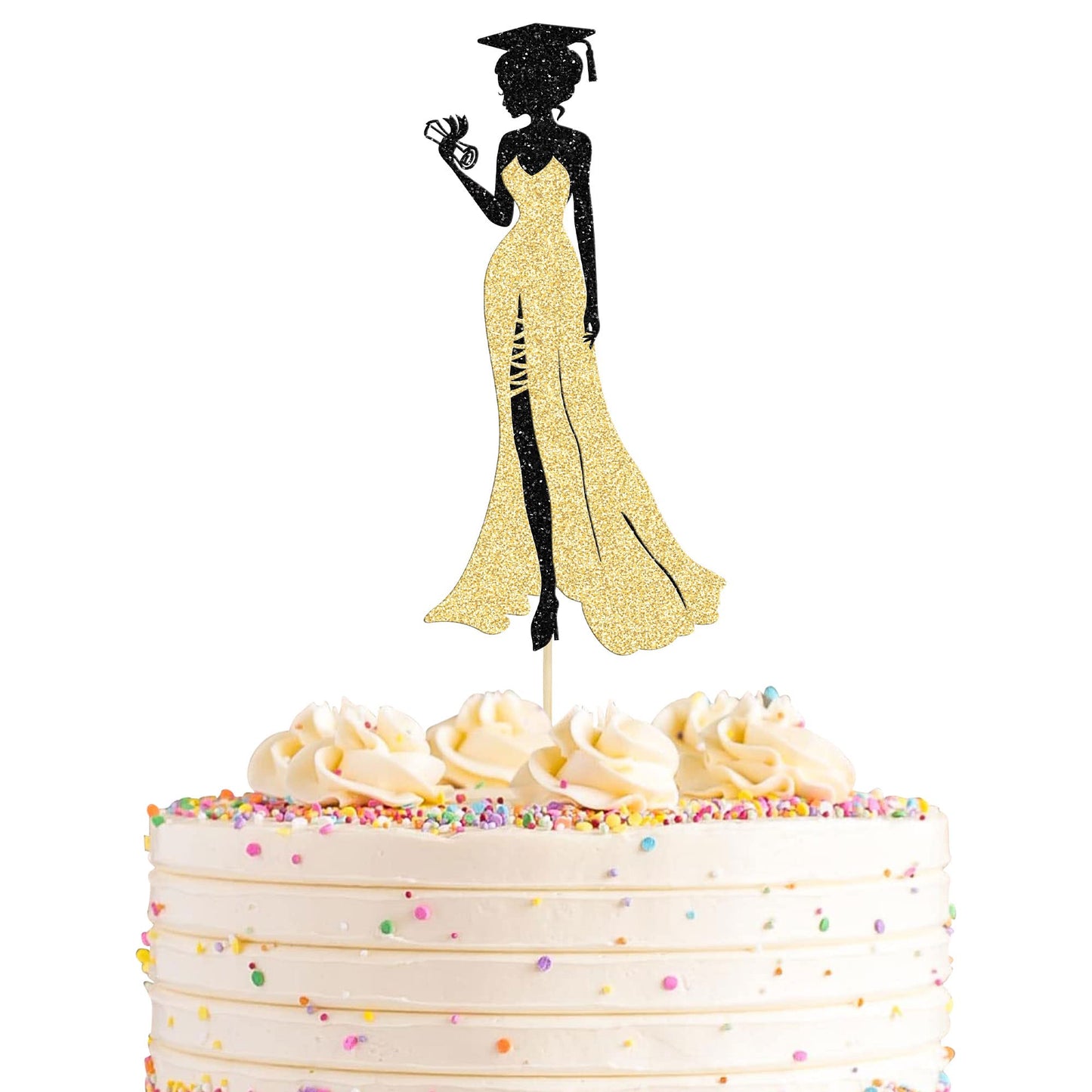1Pc 2024 Graduation Cake Topper With Glitter Grad Cap Diploma High Heel Girl Graduation Cake Pick 2024 Senior Graduation Cake De