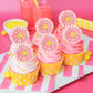 40 Pack Edible Daisy Cupcake Toppers Edible Wafar Paper Spring Bridal Engagement Baby Shower Birthday Party Drink Toppers Annive