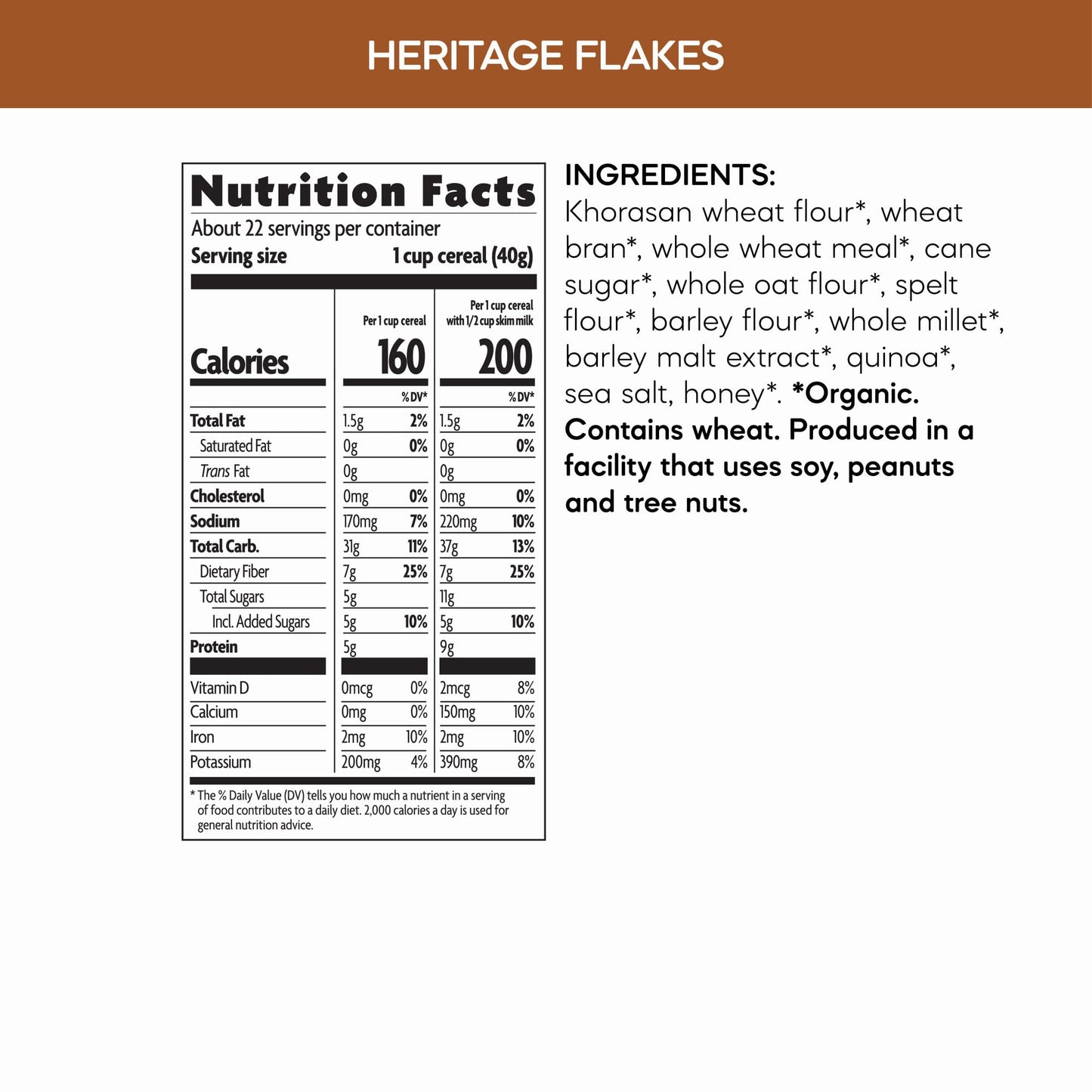 Nature'S Path Organic Heritage Flakes Cereal, 32 Oz (Pack Of 1), Non-Gmo, Earth Friendly Packaging