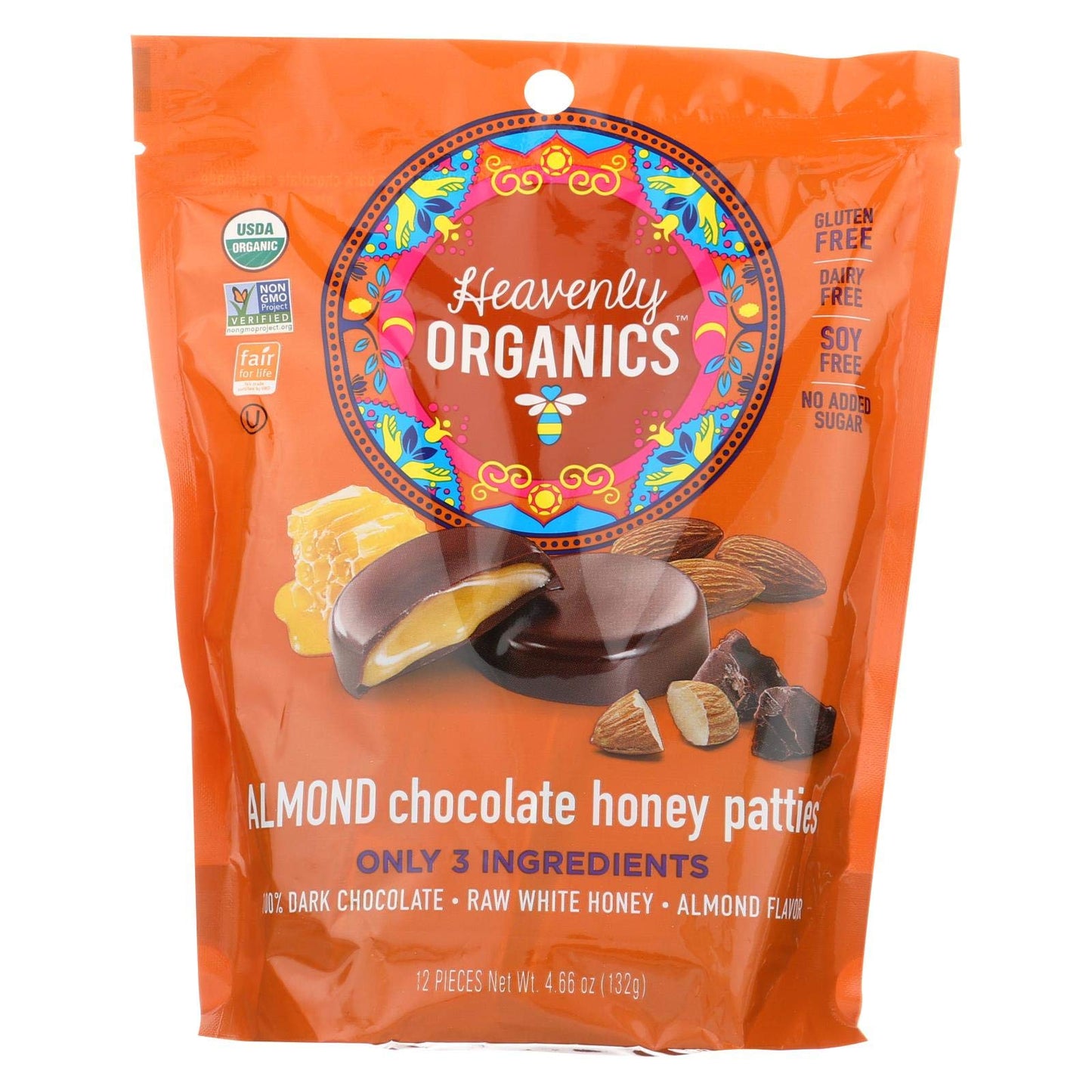 Heavenly Organics Hny Patty Choc Almnd Org Ba