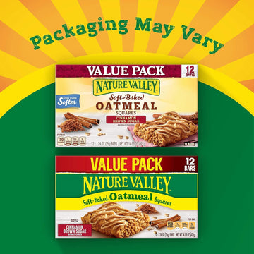 Nature Valley Soft-Baked Oatmeal Squares, Cinnamon Brown Sugar, 12 Ct, 14.88 Oz