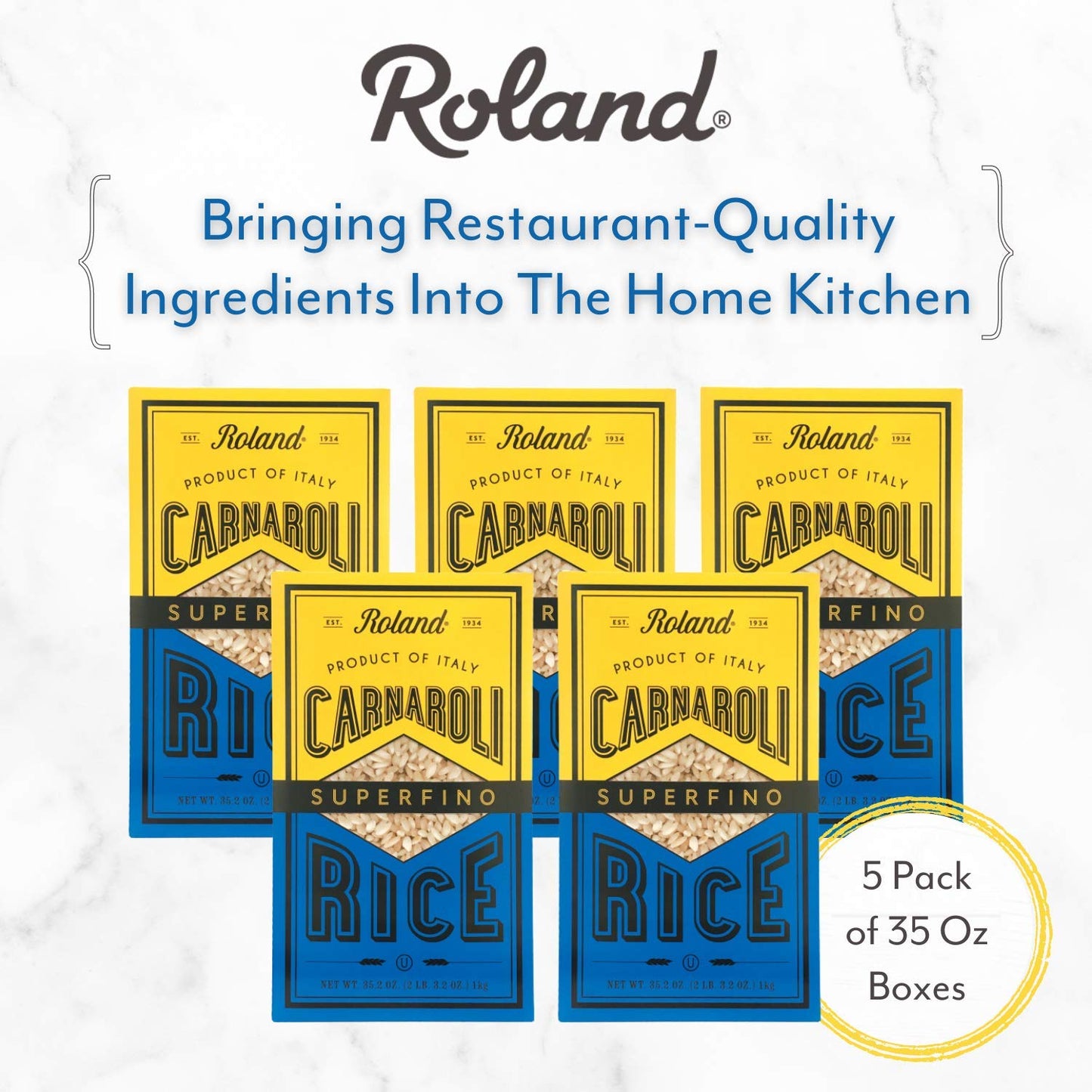 Roland Foods Carnaroli Rice  Superfino  2 lbs 3.3 Ounce (Pack of 5)