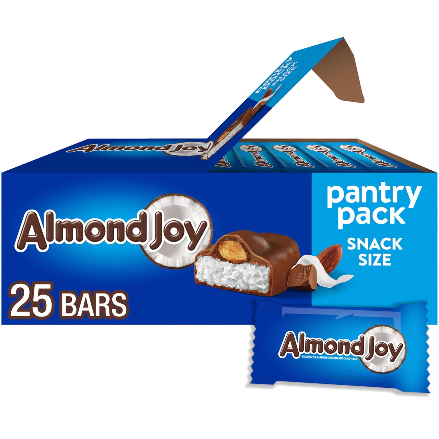 ALMOND JOY Coconut and Almond Chocolate Snack Size  Candy Pantry Pack  15 oz (25 Pieces)