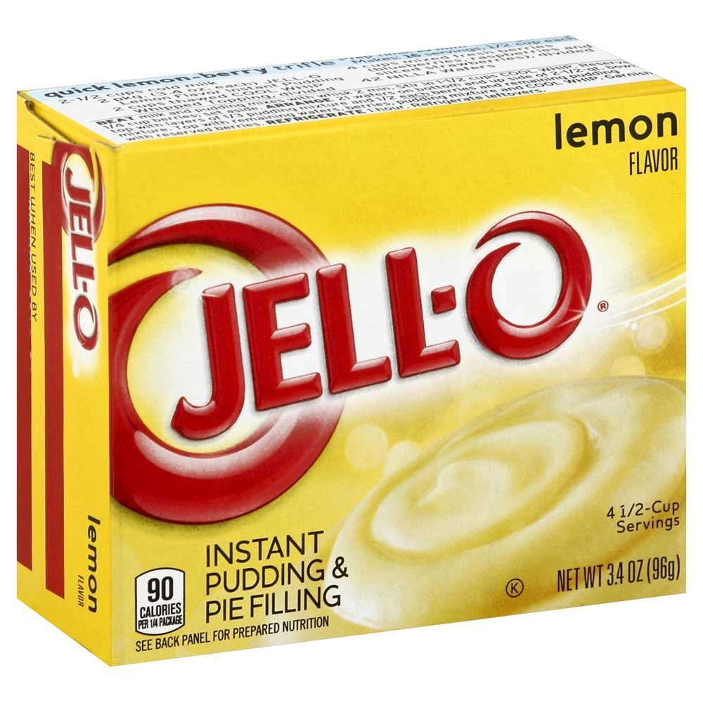 Jell-O Lemon Instant Pudding & Pie Filling, 3.4 Oz (96g) 3-pack