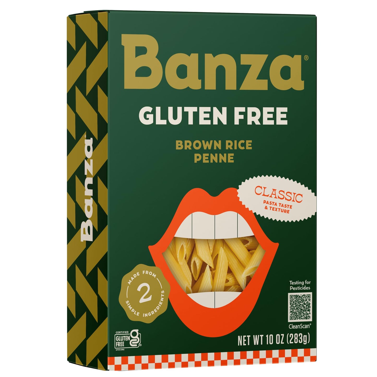 Banza Brown Rice Penne Pasta - Gluten-Free Pasta Made in Italy - Non-GMO, 10oz - Classic Texture, Perfect for Leftovers