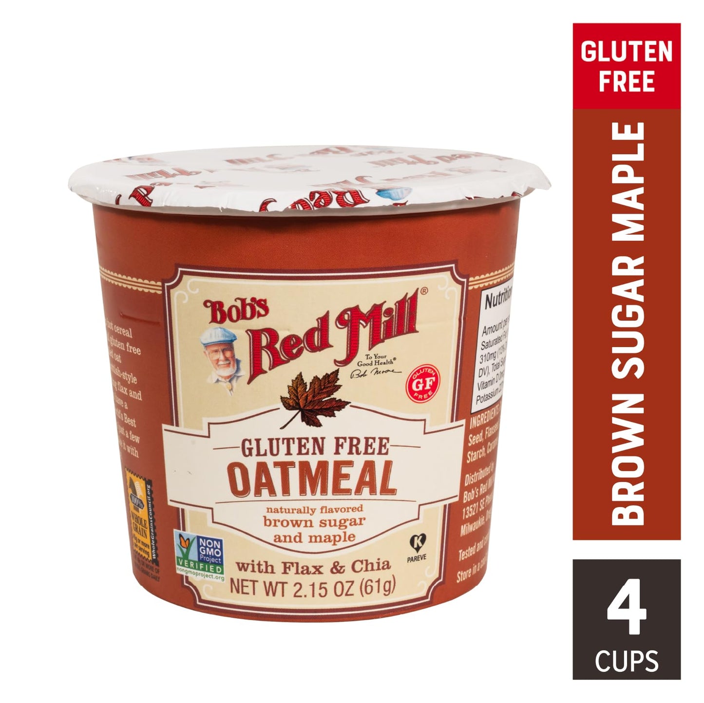Bob'S Red Mill Oatmeal Cup Variety Pack (Classic, Maple, Apple), 1 Cup (Pack Of 12) - Non Gmo, Whole Grain, Kosher