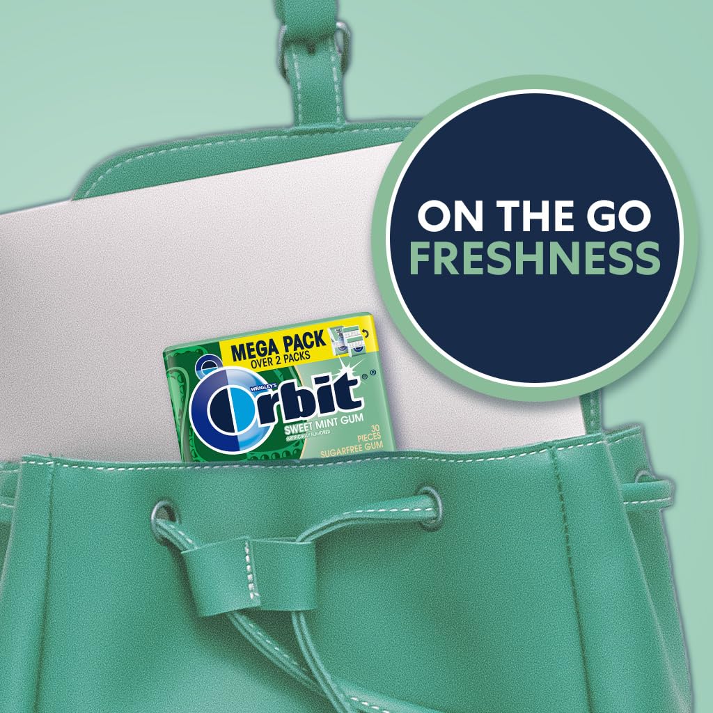 Orbit Sweet Mint Sugar Free Chewing Gum, 30 Ct Mega Packs, Pack of 6