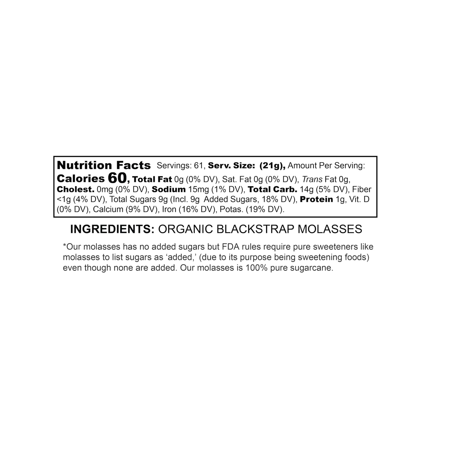 Better Than Honey Organic Blackstrap Molasses 20 Fl oz (32oz weight) - Unsulphured Natural Molasses with Rich Flavor for Baking,