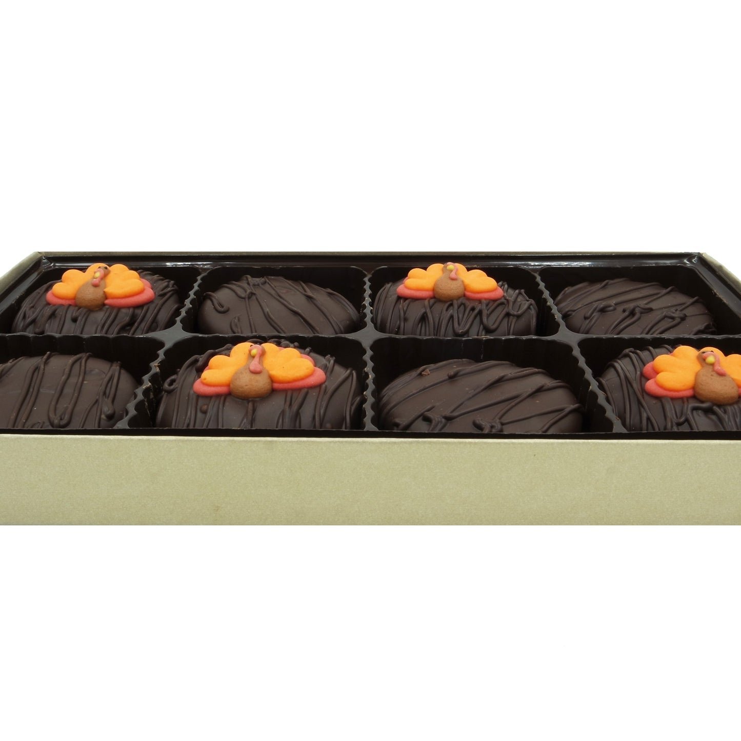 Philadelphia Candies Dark Chocolate Covered OREO Cookies, 8 Ounce, Thanksgiving Tom Turkey Design