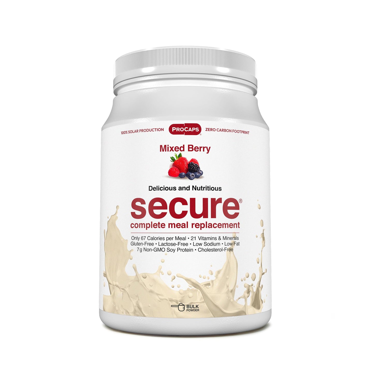 ANDREW LESSMAN Secure Soy Complete Meal Replacement - Mixed Berry - 60 Servings - 7g Non-GMO Soy Protein - Low-Fat and Nutritious