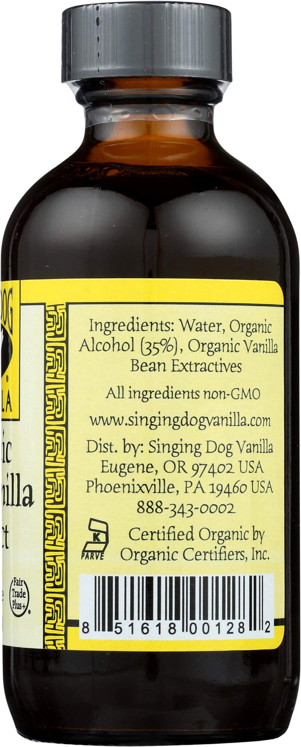 Singing Dog Vanilla Organic Pure Vanilla Extract, 4 Fl Oz Bottle