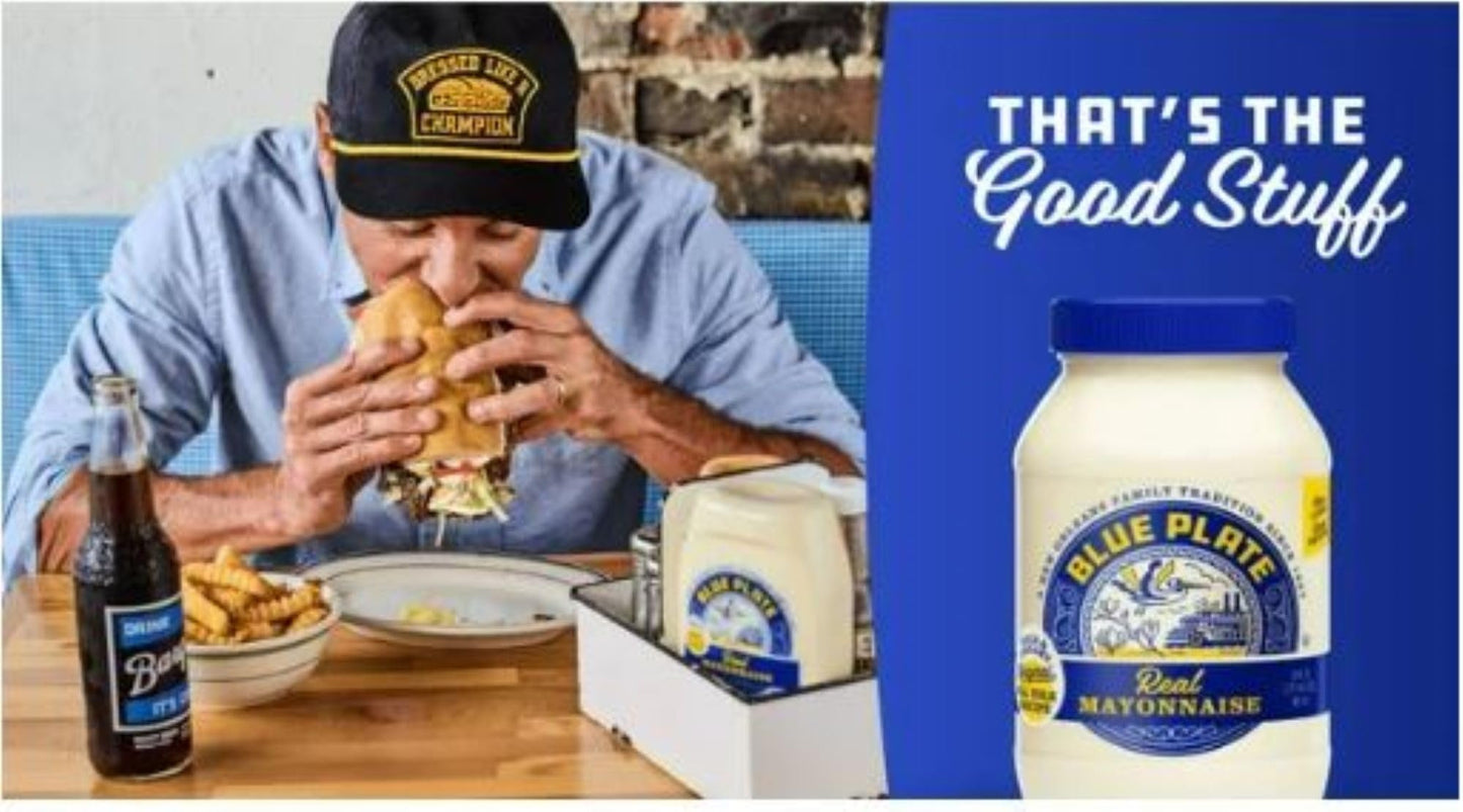 Blue Plate Real Mayonnaise, 30-Ounce Jar, Homestyle Mayo For Chicken Salad to Deviled Eggs