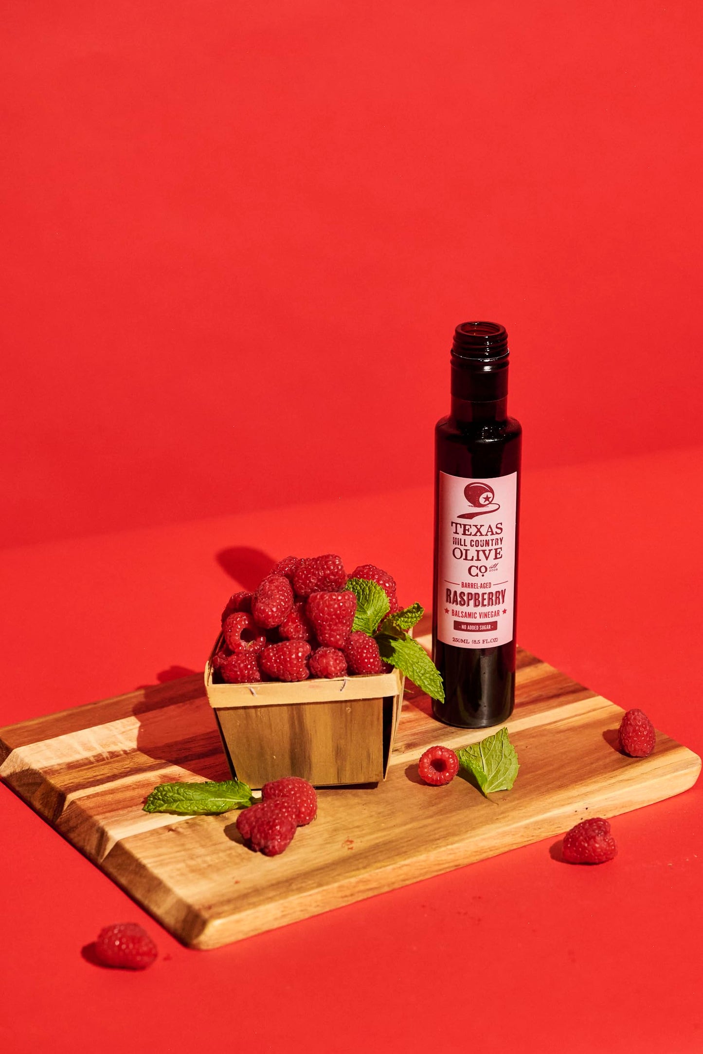 Terra Verde Raspberry Balsamic Vinegar - Gourmet Barrel Aged Infused Balsamic Vinegar - Great For Dressing Dipping Glazing - No