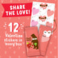 Bear Valentines Day Strawberry & Raspberry Fruit Rolls Variety Pack, 12 Pack (2 Rolls Per Pack) - Gluten Free, Vegan, and Non-GM