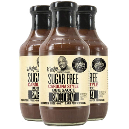 G Hughes Sugar Free, Sweet Heat Carolina BBQ Sauce - Sweet Chili Sauce, Sugar Free BBQ Sauce, Gluten Free Barbecue Sauce, Low Ca