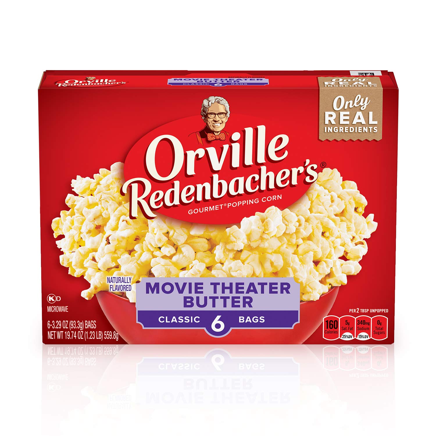 Orville Redenbachers Movie Theater Butter Flavored Microwave Popcorn, Gluten Free, 6 Count Popcorn Bags (6 Boxes)