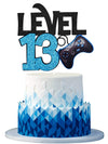 Level 13 Game Birthday Cake Topper - Video Game Boys 13Th Birthday Level Up Party Blue Cake Supplies - Game On Winner Gaming Party Decoration