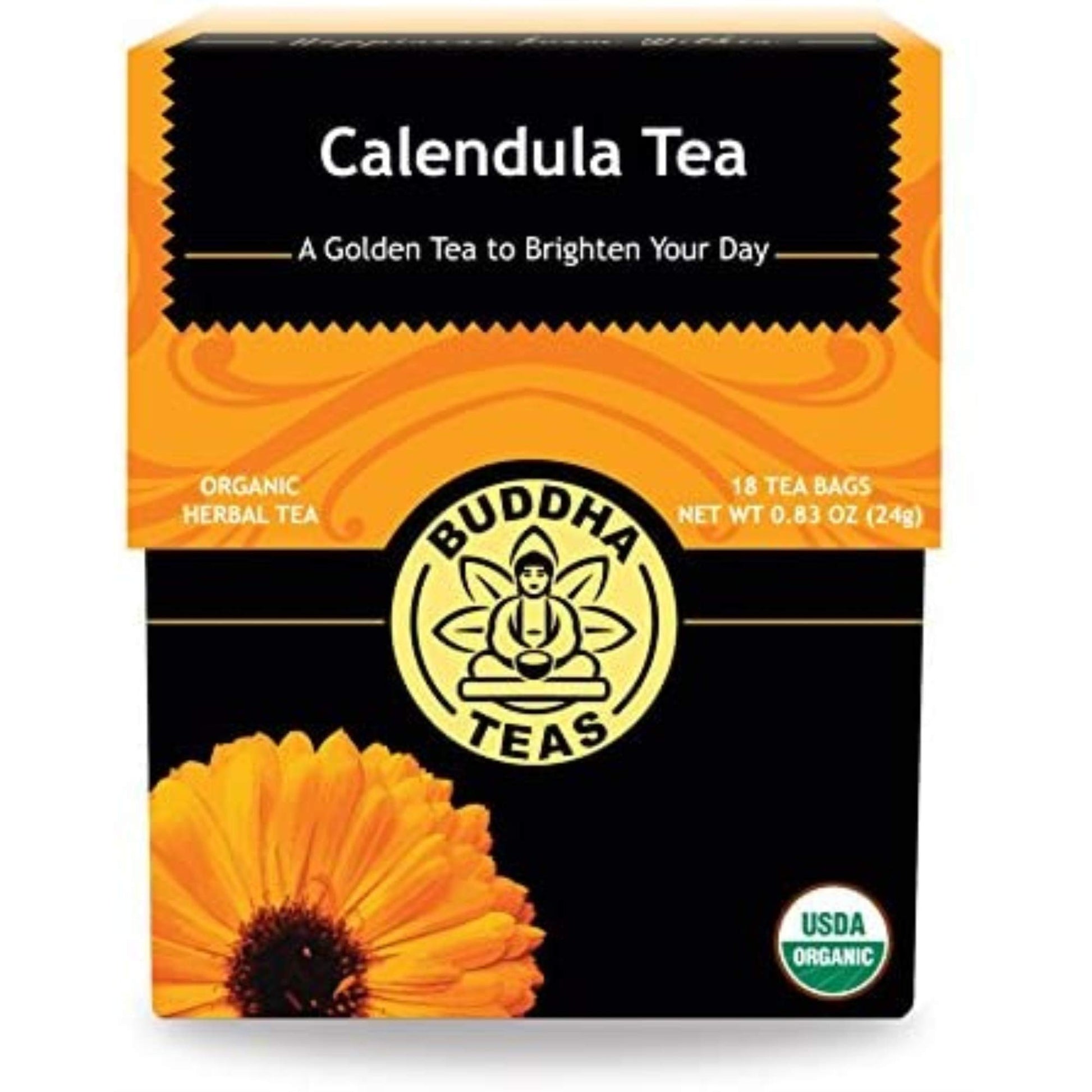 Buddha Teas - Organic Calendula Flower Tea - Herbal Tea - For Health & Wellbeing - Supports Immune & Digestive Health - Clean Ingredients - Energy Blend Free - Ou Kosher - 18 Tea Bags (Pack Of 1)