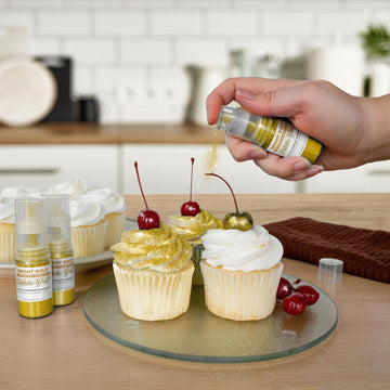 Tinker Dust - Bright Gold (4G, 1X Mini Pump) Edible Glitter For Desserts, Beverages, Cupcakes, Cake Pops And Cookies By Bakell