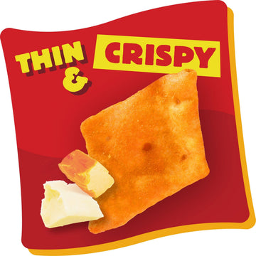 Cheez-It Snapd Cheese Cracker Chips, Thin Crisps, Lunch Snacks, Double Cheese, 9oz Bag (12 Packs)