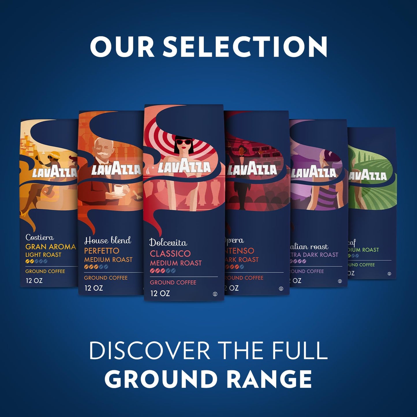 Lavazza Decaf Ground Coffee, Medium Roast, 100% Arabica, 12 oz Bag (Pack of 1)