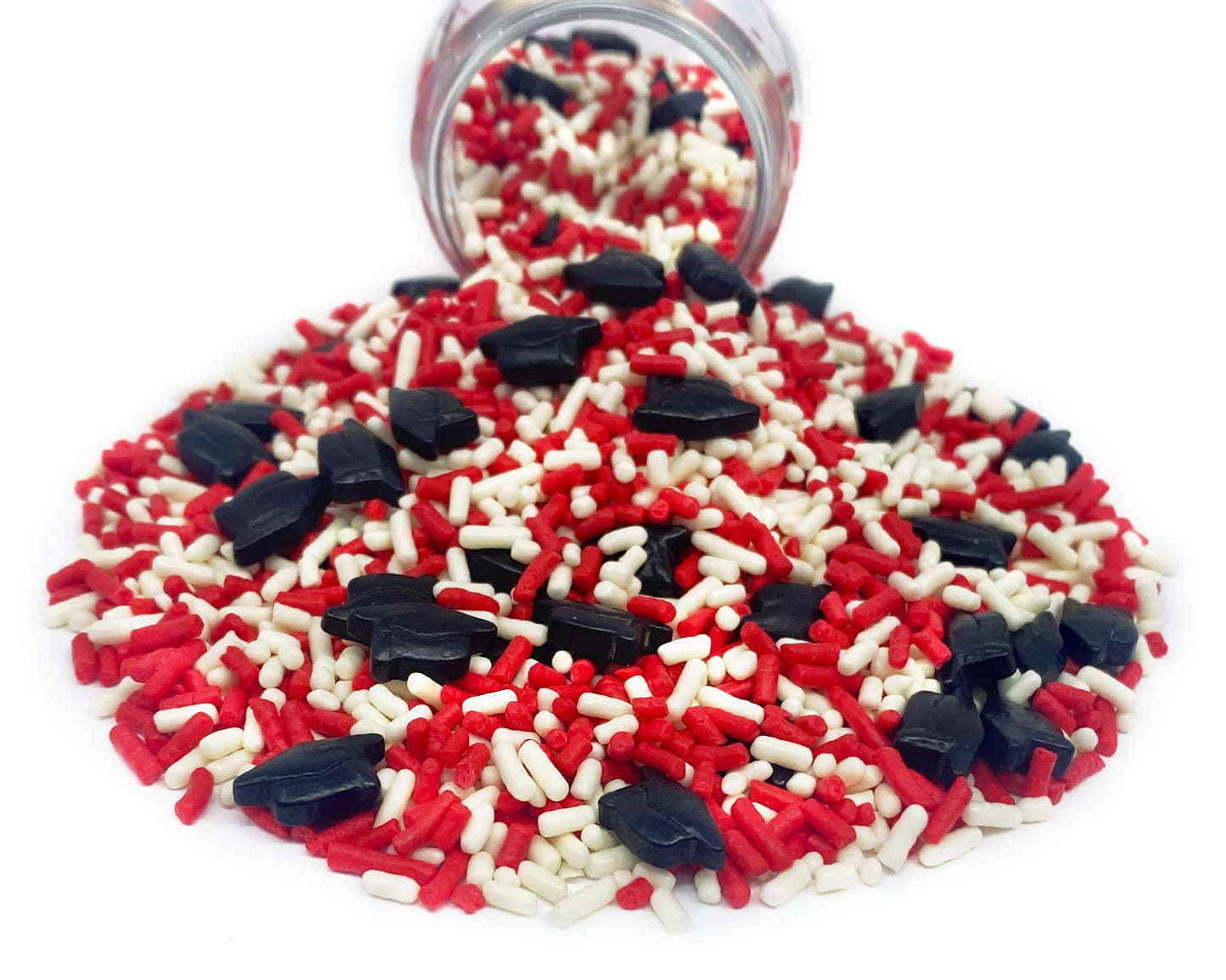 Mystic Sprinkles Graduation Day Sprinkles Mixes (Graduation Day! Red & White Sprinkle Mix 3.8Oz)