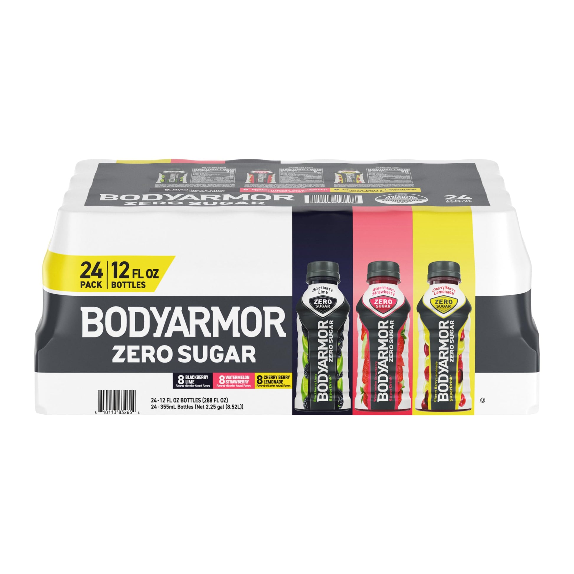 BODYprotective covering ZERO Sugar Variety Pack  Sugar Free Sports Drink - Low-Calorie Hydration - Natural Flavors with Potassium Packed Electrolytes  Antioxidants  and B-vitamins  12 fl oz (Pack of 24)