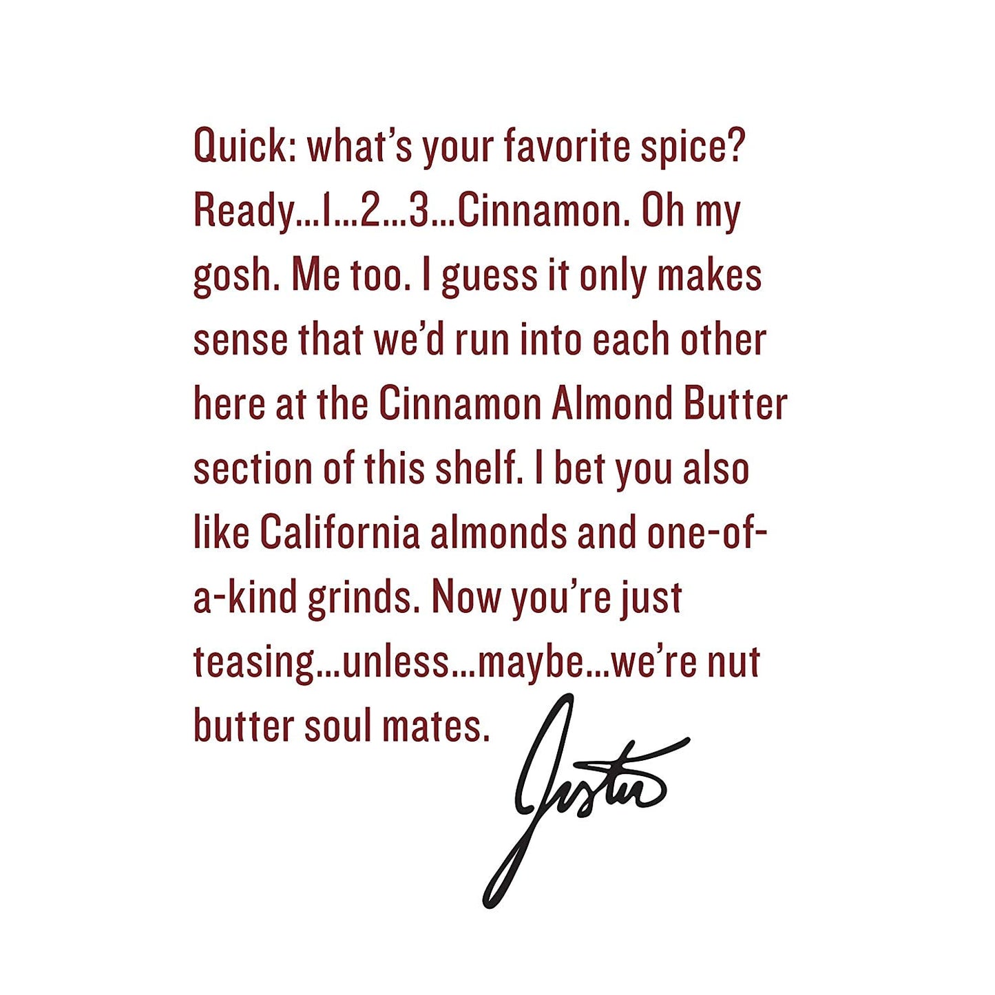 Justin's Cinnamon Almond Butter, No Stir, Gluten-Free, Non-GMO, 16 Ounce Jar - Responsibly Sourced Nut Butter