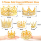 Billbotk Flower Bouquet Accessories Set, 53 Pcs Gold Crowns & Butterflies, Cake Topper for Parties, Model CCT-5