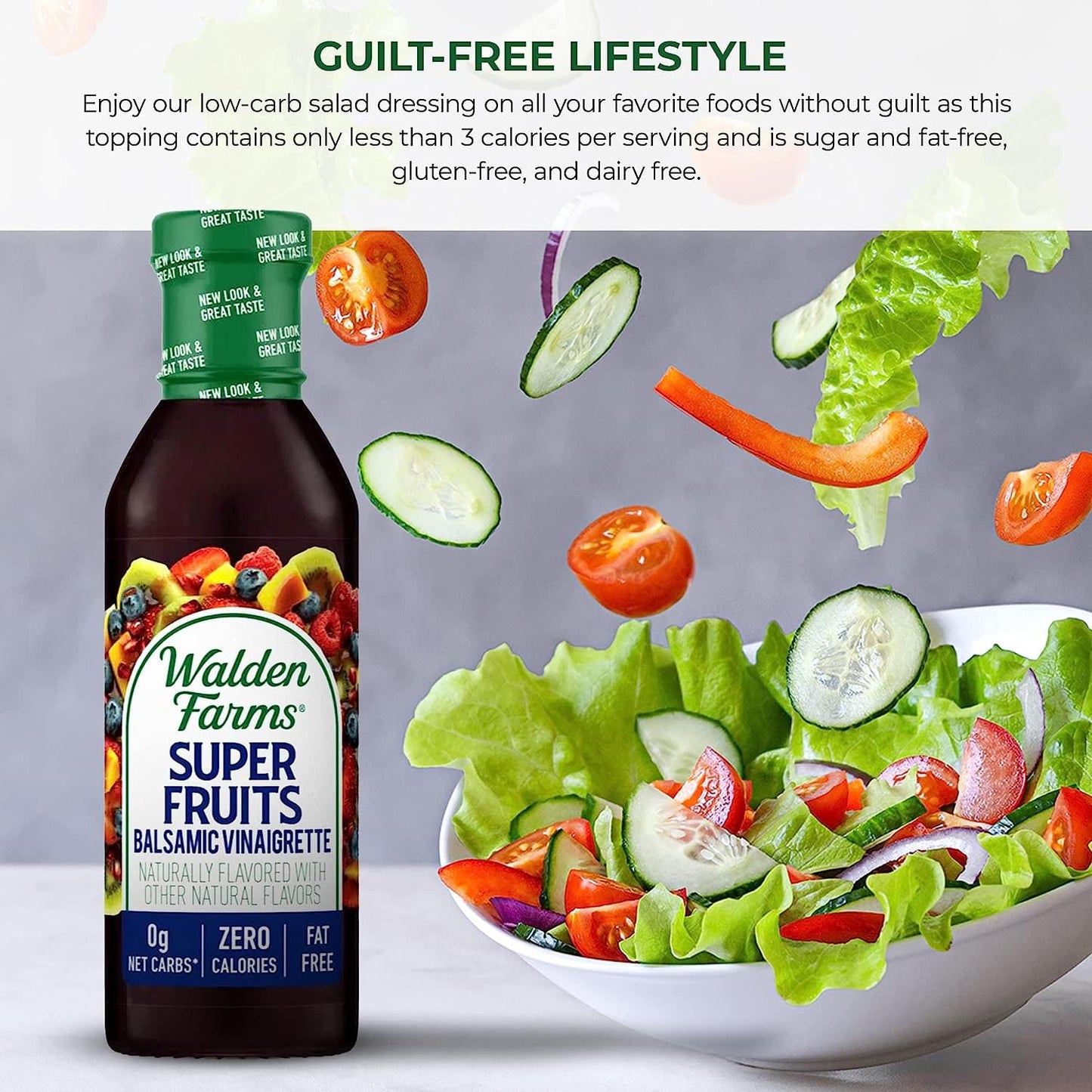 Walden Farms Vinaigrette Salad Dressings - Calorie-Free, Gluten-Free, Low Carb, Keto-Friendly, Vegan, Sugar-Free, Vinaigrette Dr