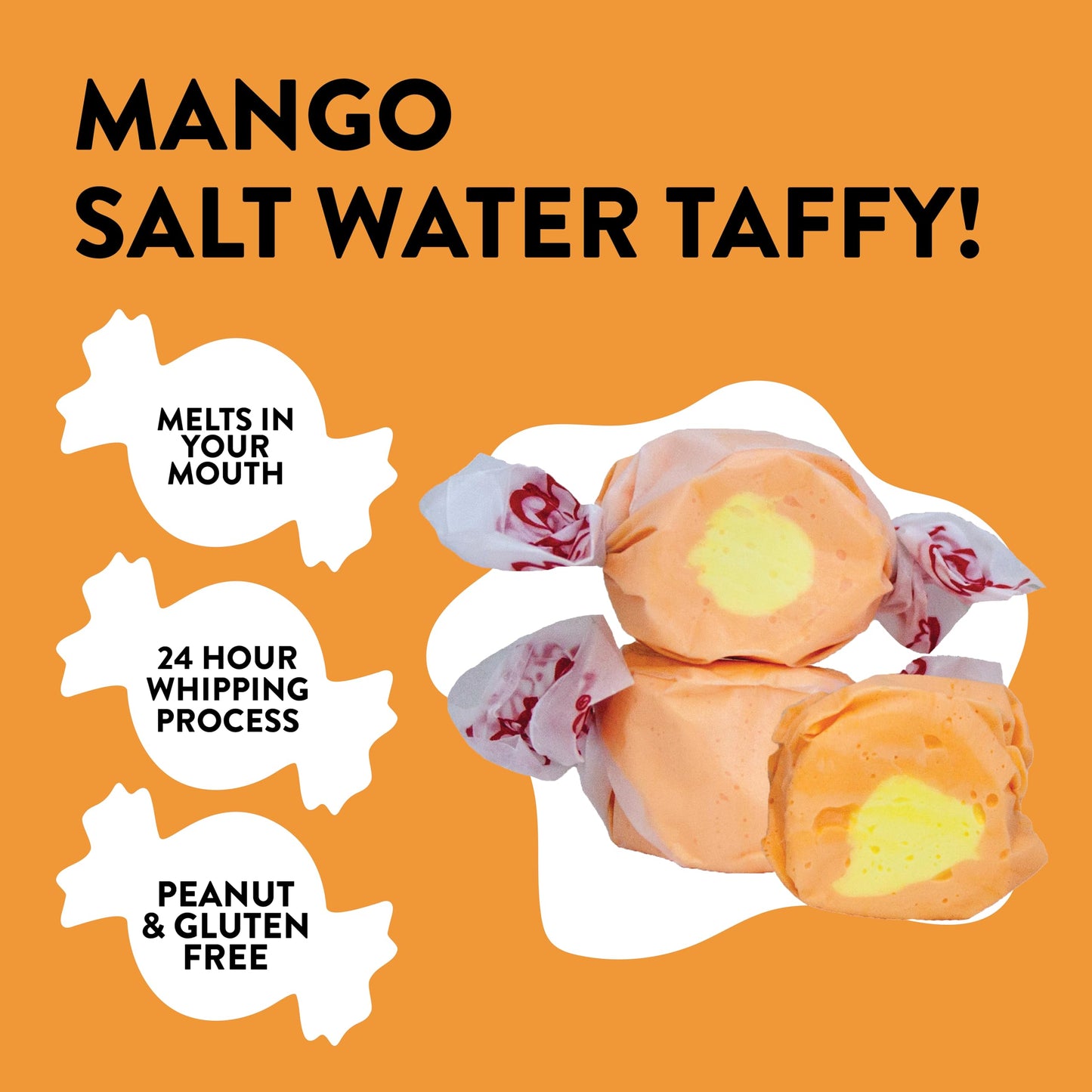 Taffy Town Saltwater Taffy, Mango, 2.5Lb