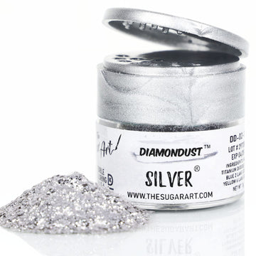 Silver Edible Glitter for Drinks, Cocktails, Cake Decorating, Strawberries, Chocolates & More | No Taste | 4g | 100% Food-Safe |