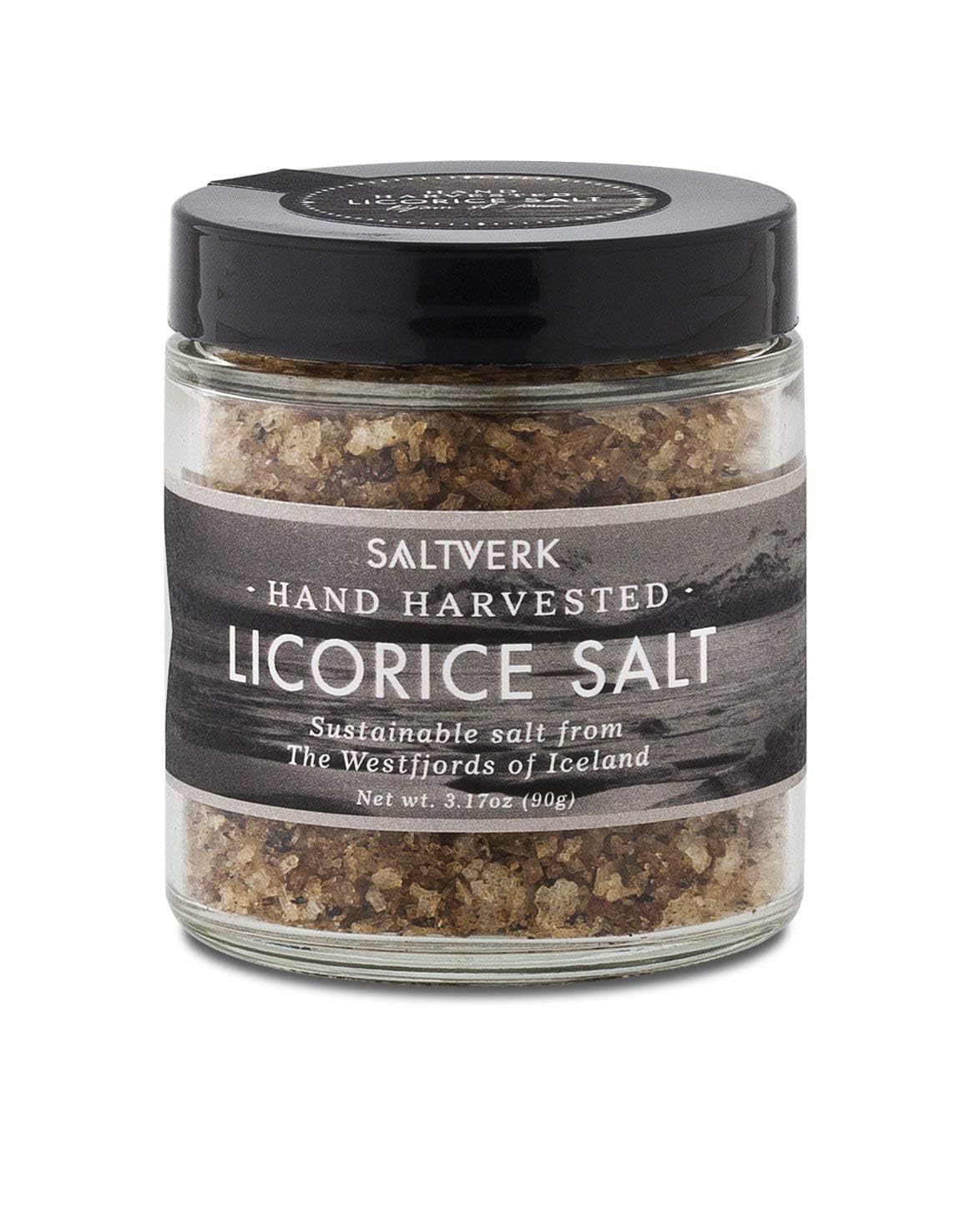 Saltverk Licorice Sea Salt - 3.17 Ounces Jar - Hand Harvested Gourmet - Sustainably Made