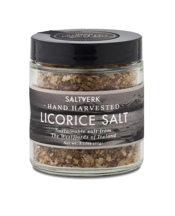 Saltverk Licorice Sea Salt - 3.17 Ounces Jar - Hand Harvested Gourmet - Sustainably Made