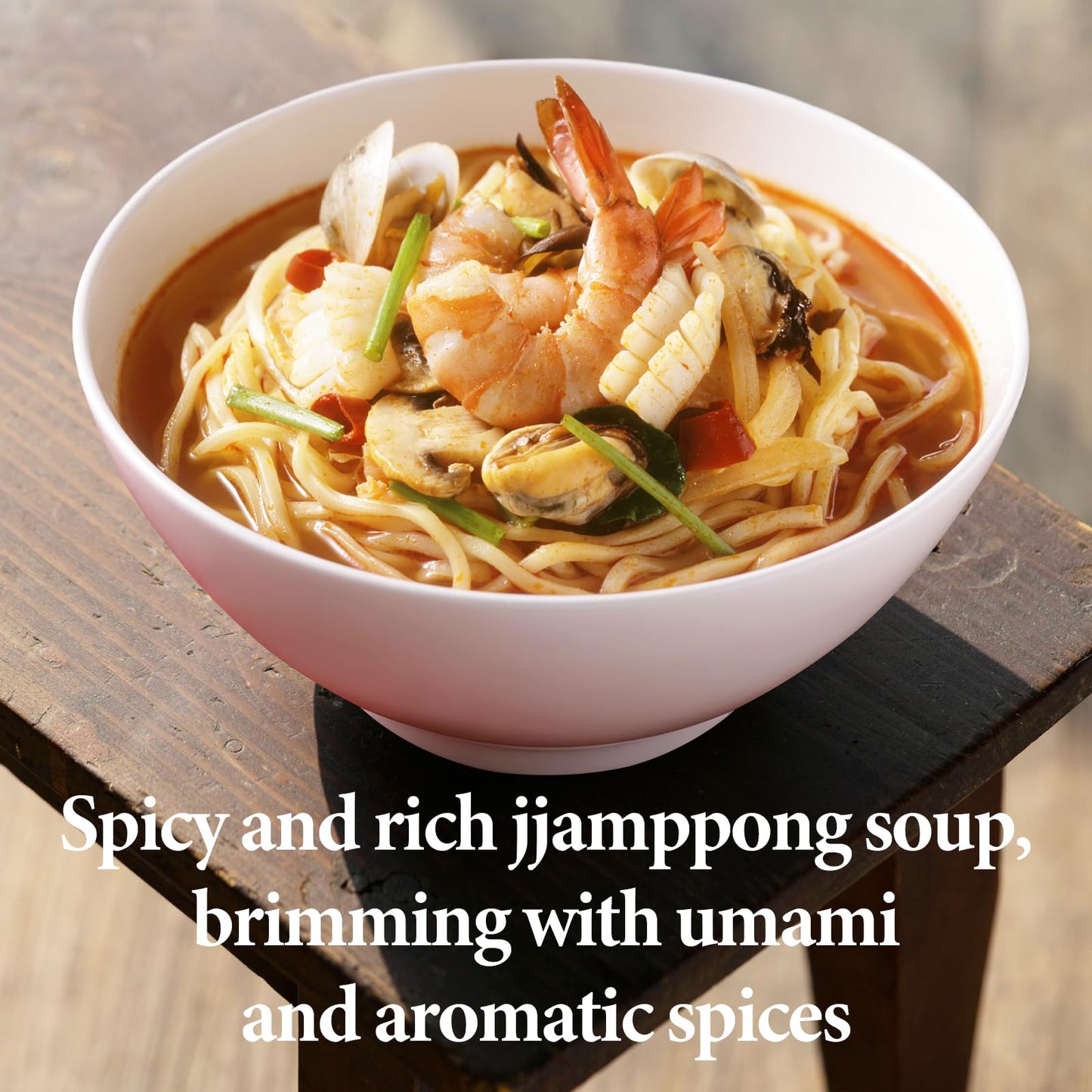 Wang Seafood Jjamppong Spicy Noodle Soup, pack of 6