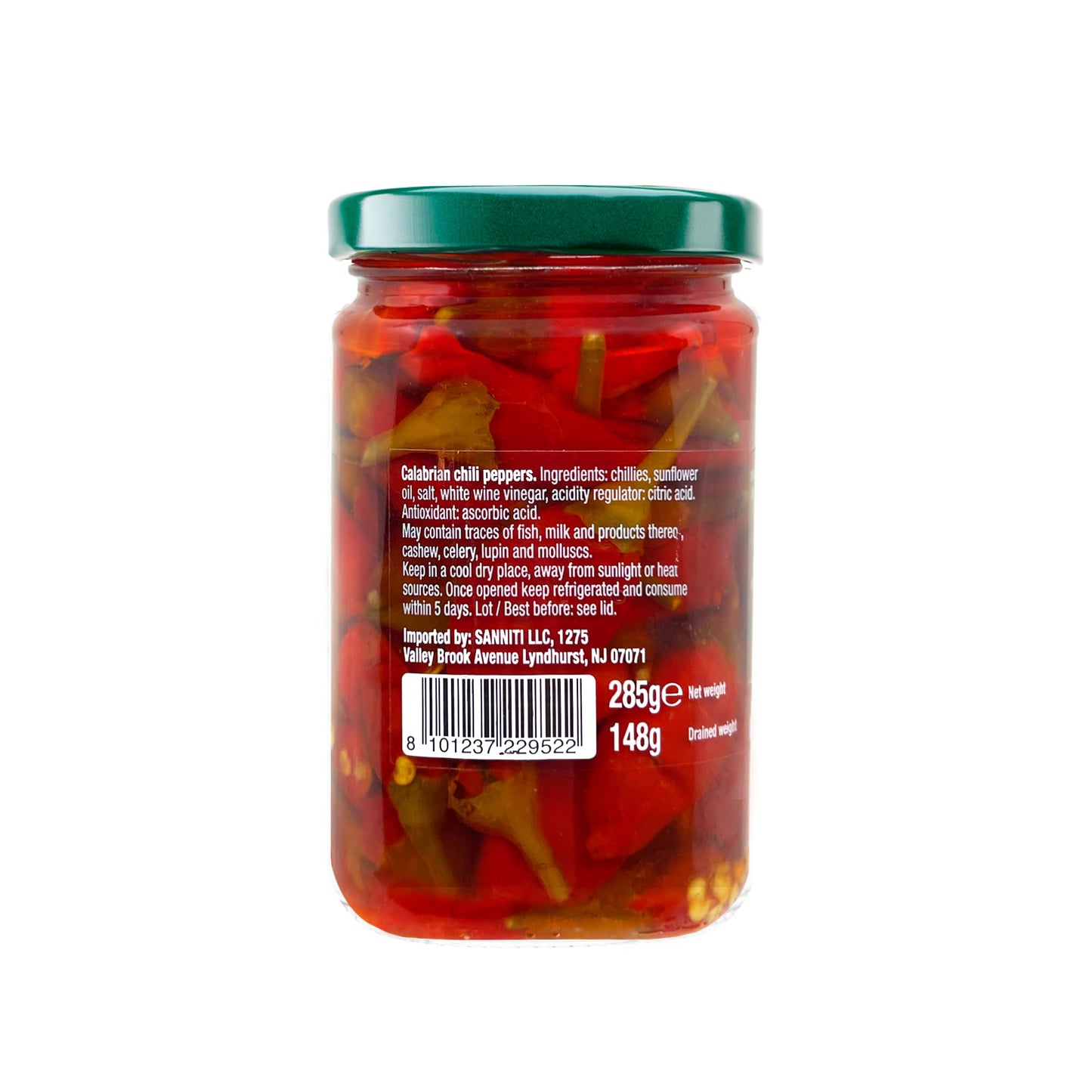 Sanniti Calabrian Chili Peppers | Italian Hot Long Chili Peppers | Perfect For Sandwiches, Salads, Pasta Sauces & More | 10 Ounc