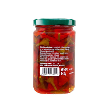 Sanniti Calabrian Chili Peppers | Italian Hot Long Chili Peppers | Perfect For Sandwiches, Salads, Pasta Sauces & More | 10 Ounc